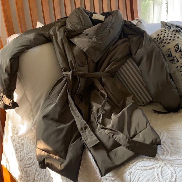 Army green down filled puffy coat - Picture 2 of 6